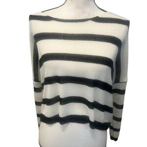 superdown Black and White Striped Sweater